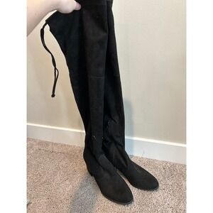 Unisa Black Faux Suede Over The Knee Heel Boots Womens Size 8 #2232